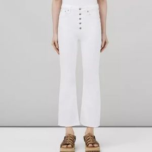 rag & bone White Ankle Cropped Jeans